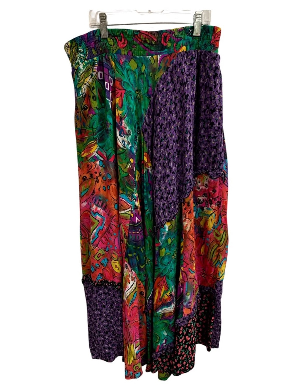 Carole Little Multicolor Patchwork Maxi Skirt โ Purple, Green, Pink, Orange S12